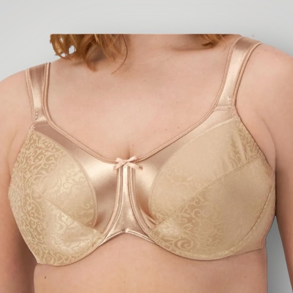 Women's Bali Minimizer Bra Satin Tracings Underwire Satin non Padded 36 DD NWT - Picture 1 of 3